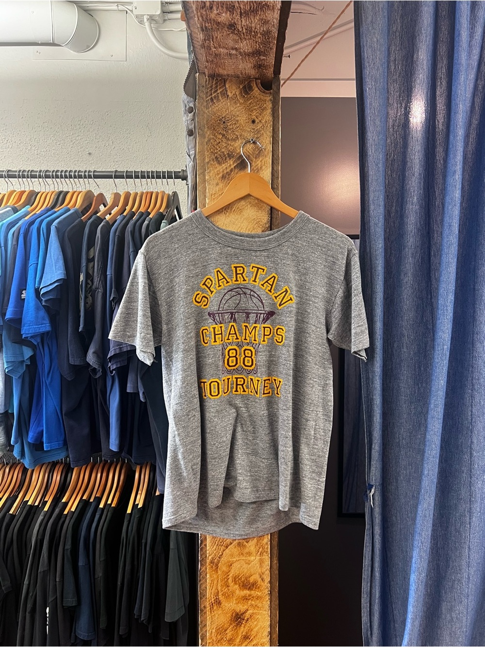 Vintage 1988 Spartan Champs Grey Tee